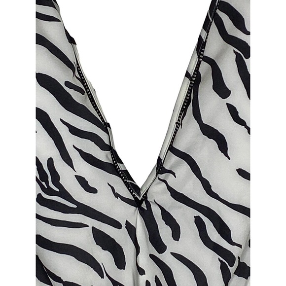 NWT Peixoto Womens Kai Swimsuit Sz Large Wild Zebra Plunging Neckline One Piece - Picture 4 of 14